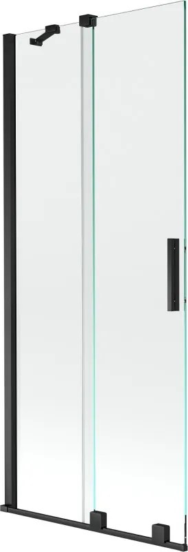Mexen Velar paravan de cadă cu 2 aripi culisant 80 x 150 cm, transparent, negru - 896-080-000-01-70