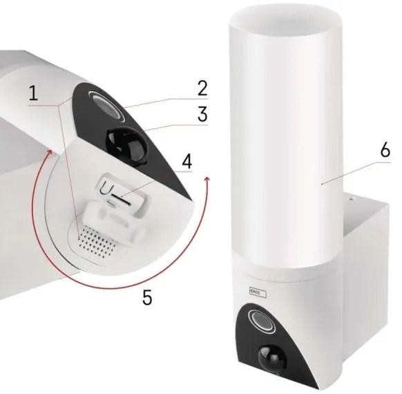 Cameră LED inteligentă de exterior cu sursă de lumină GoSmart LED/12W/230V IP65 Wi-Fi Tuya alb