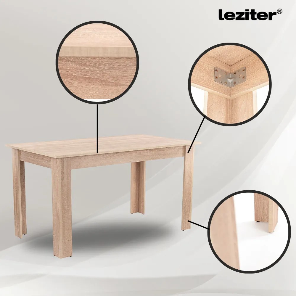 Set de masă Zara 6+1 negru-stejar Sonoma