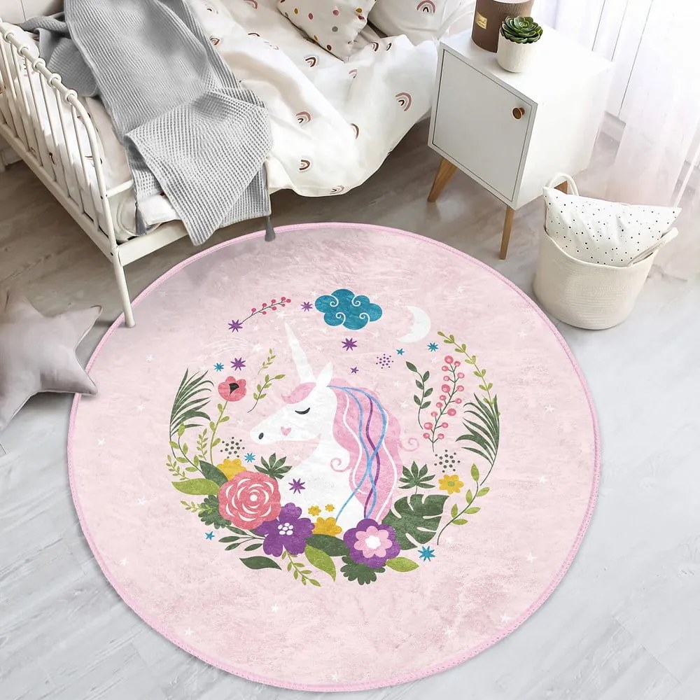 Covor pentru copii roz ø 100 cm Comfort – Mila Home