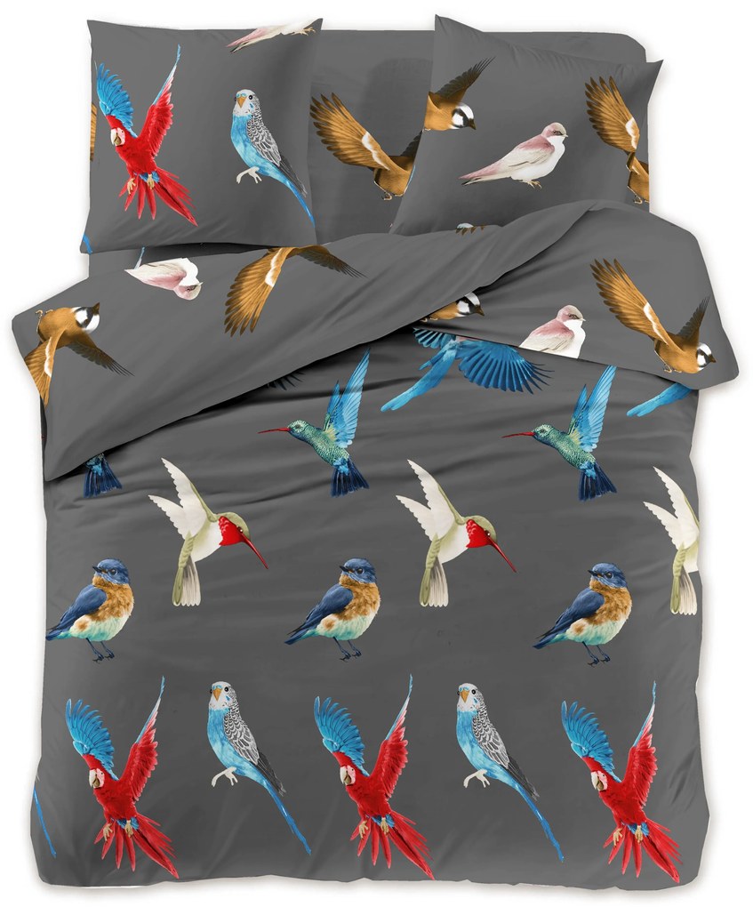 Lenjerie de pat din microfibra gri, PARROT
