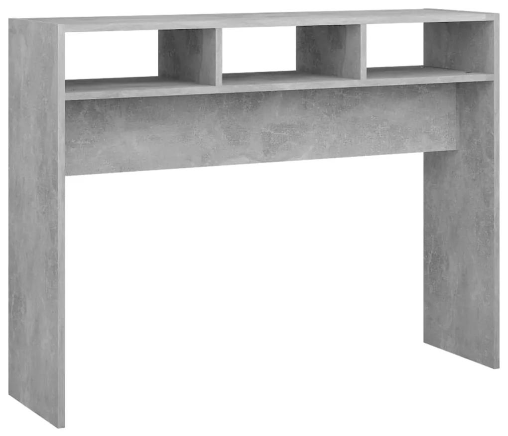 808309 vidaXL Masă consolă, gri beton, 105x30x80 cm, PAL
