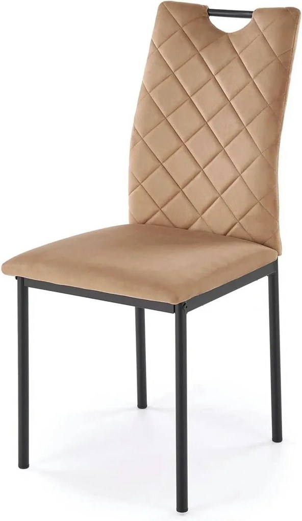 Scaun K577, bej - HLR 11, stofa catifelata/otel, 43x53x93 cm