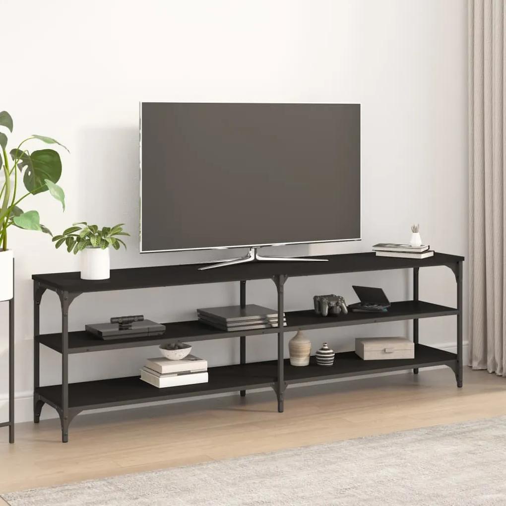 826749 vidaXL Comodă TV, negru, 160x30x50 cm, lemn prelucrat