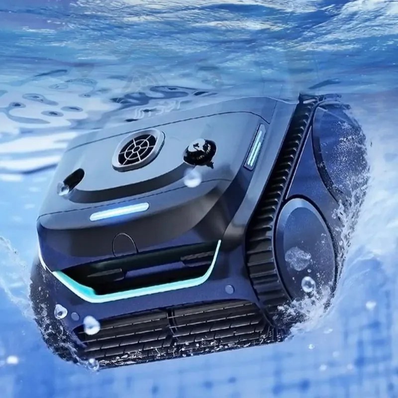Robot fara fir pentru piscine Wybot C2, 65 W, 180 min, 200 m², Filtrare dubla, Functii autonome, Negru