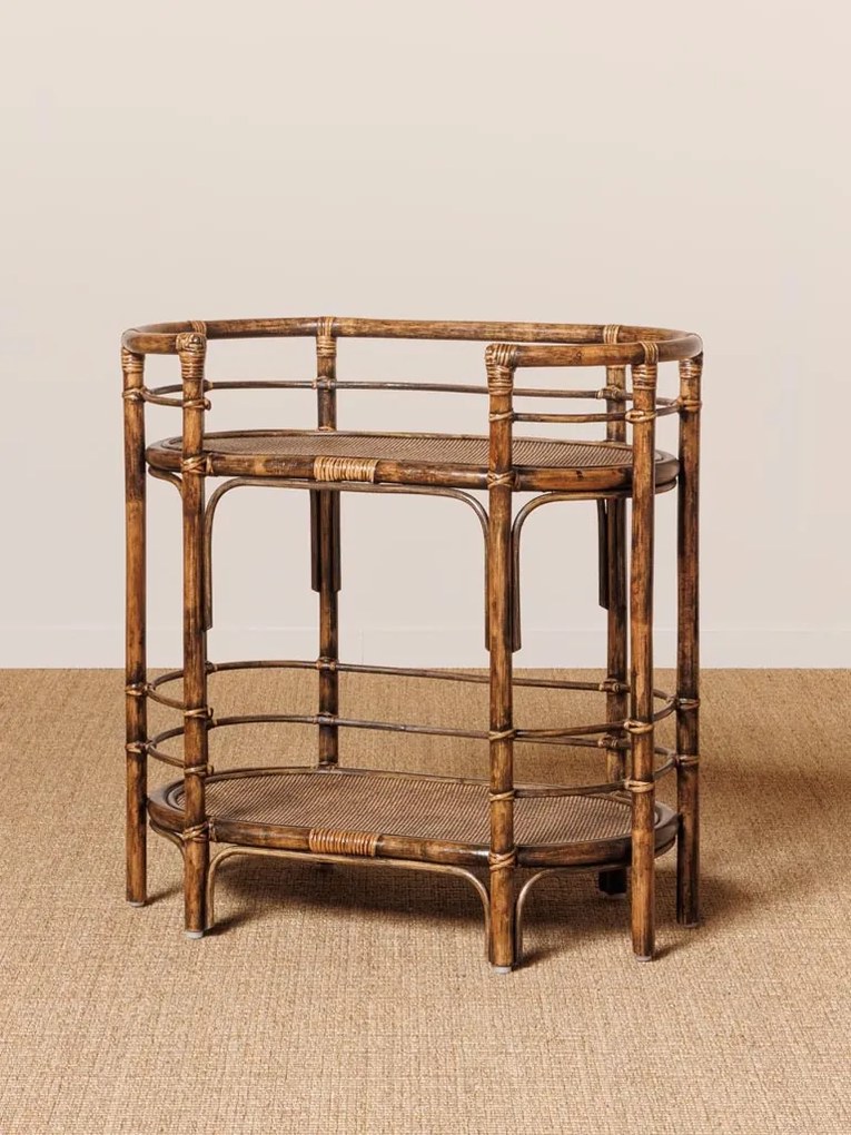 Consola din rattan, cu 2 rafturi, Veracruz