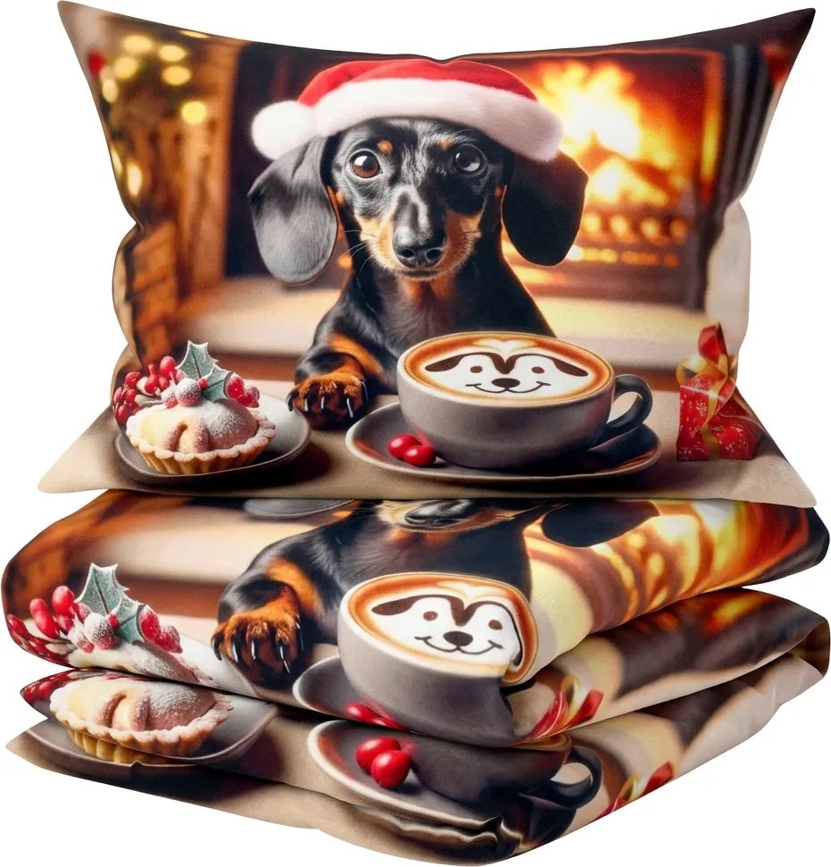 Lenjerie de pat 3D din microflanel WARM WOOFS colorata + fata de perna 40x50 cm gratis Dimensiune lenjerie de pat: 70 x 90 cm | 140 x 200 cm