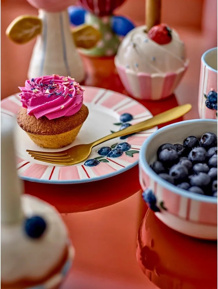 Farfurii roz/crem 4 buc. pentru desert din gresie ø 20,5 cm Carry – Bloomingville