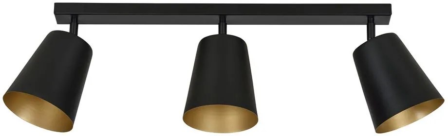 Emibig Prism lampă de tavan 3x60 W negru-auriu 406/3