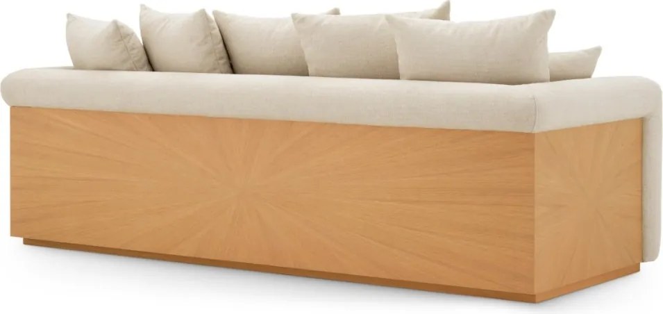 Canapea LUX furnir de stejar, tesatura Renato ecru, Amadeo