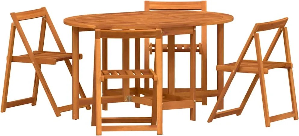 vidaXL Masă de Grădină 5 pcs Maro Lemn Solid de Acacia