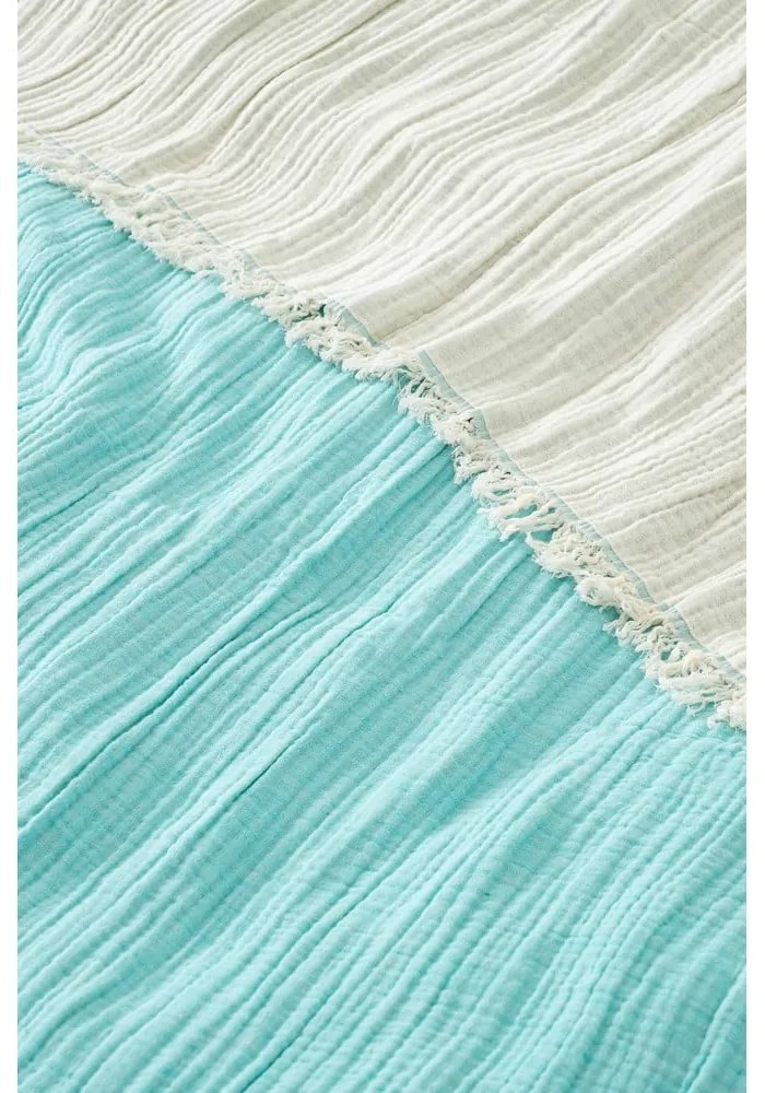 Cuvertură turcoaz din muselină pentru pat dublu 230x250 cm – Mijolnir