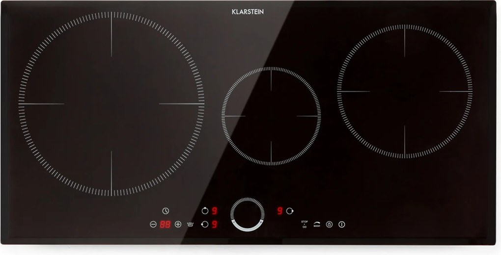 Klarstein Delicatessa 80, plită încorporată, cu inducție, 3 zone, 7400 W, sticlă-ceramică