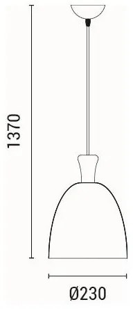 Lustră pe cablu 1xE27/15W/230V galben pr. 23 cm