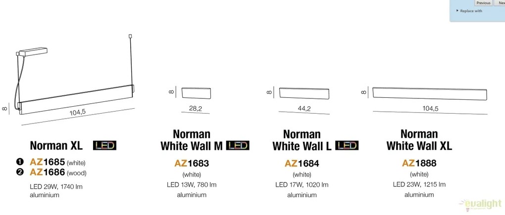 Lustra LED moderna design minimalist NORMAN WOOD XL