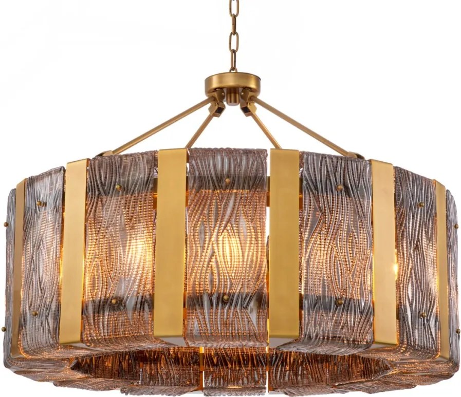 Candelabru LUX, Otel Alama Antic, Sticla Fumurie, Elysian