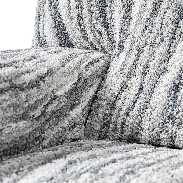Huse bielastice OCEANO NOU gri-albăstrui fotoliu cu manere de lemn (l. 40 - 70 cm)