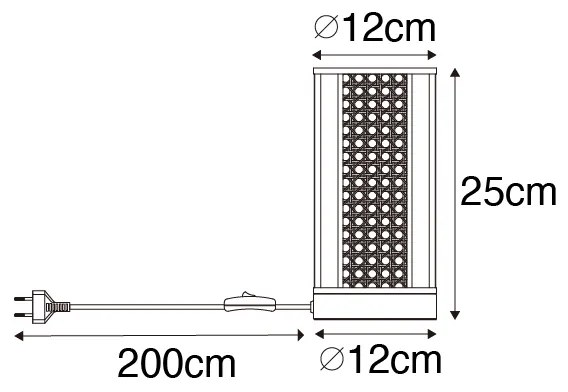 Lampă de masă orientală albă cu ratan 12 cm - Akira