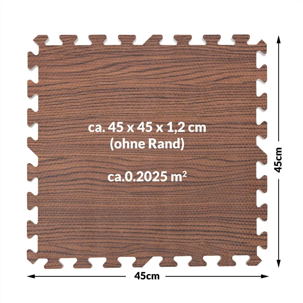 Covor pentru protectie pardoseala Puzzle 8 bucati Aspect lemn maro