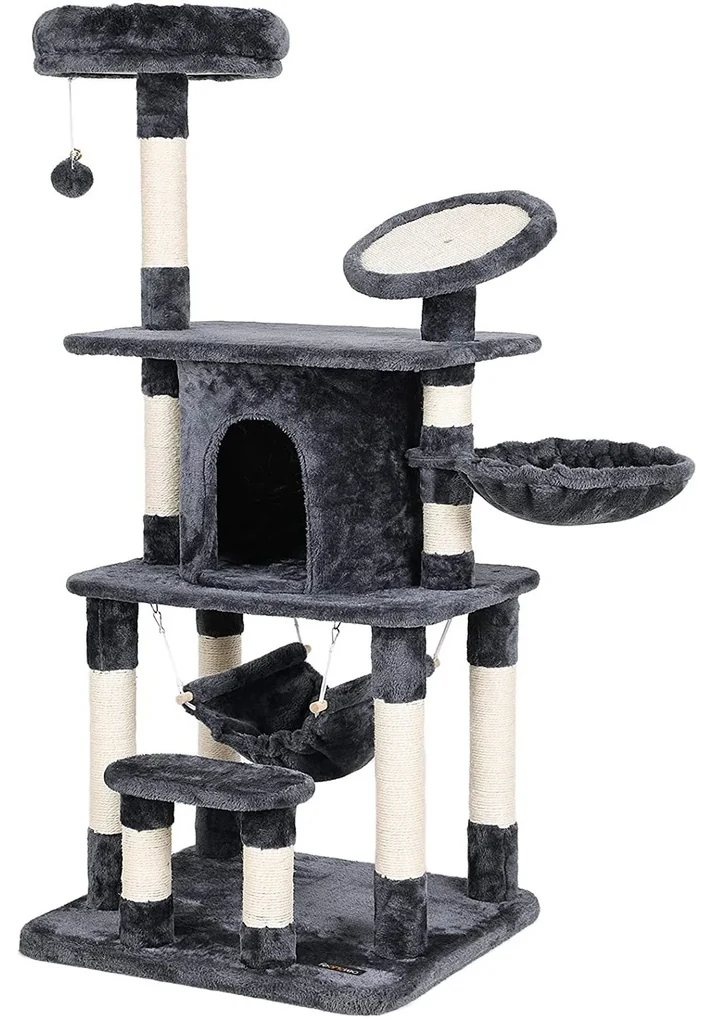 Ansamblu de joaca pentru pisici Gri inchis H 145 cm