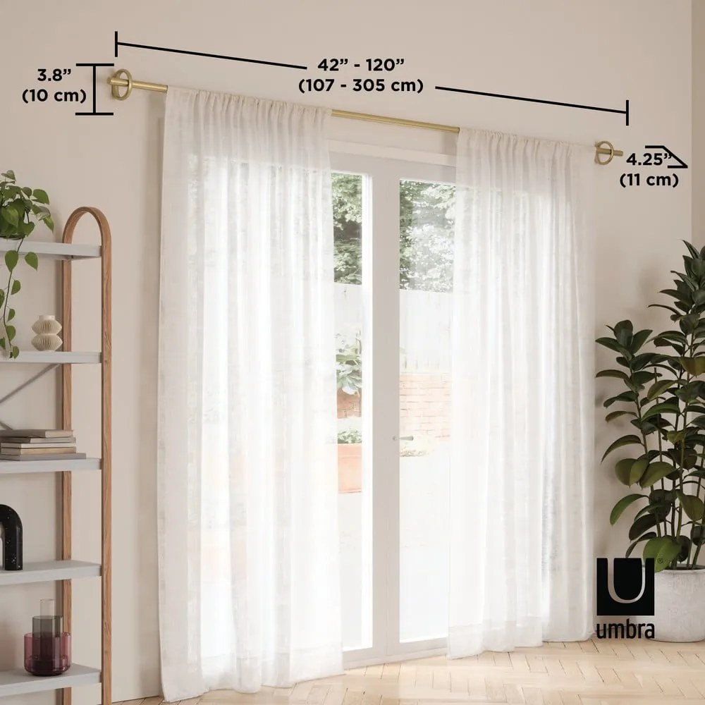 Galerie de perdea extensibilă 107-305 cm din oțel Ringlet – Umbra