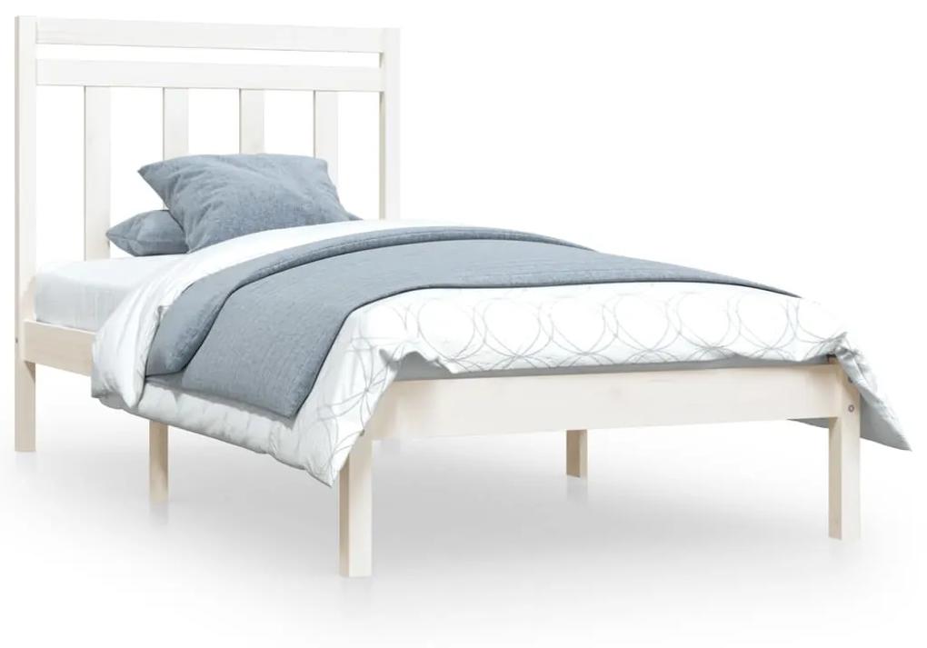 3105241 vidaXL Cadru de pat, alb, 100x200 cm, lemn masiv