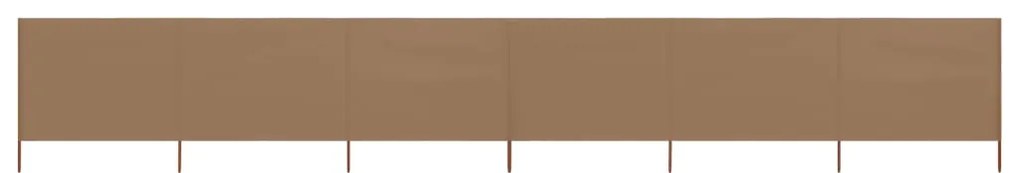 vidaXL Paravan anti-vânt cu 6 panouri gri taupe 800x120 cm textil