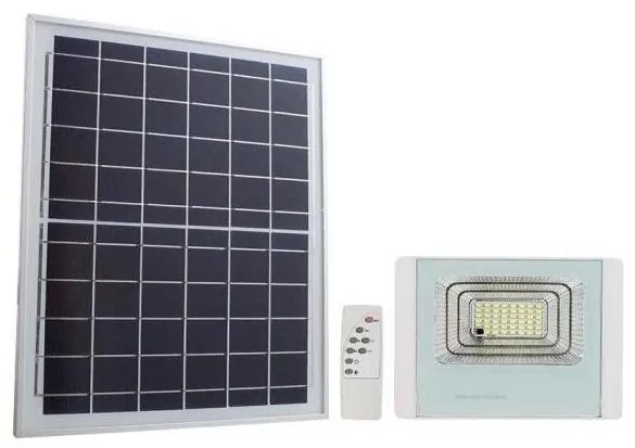 Proiector solar LED exterior 12W, 3,2V, IP65, 4000K cu telecomandă