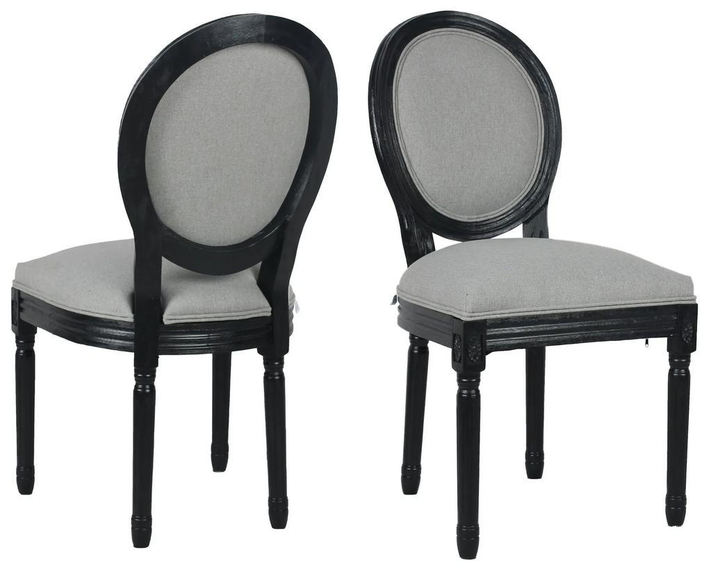 Set 2 scaune baroc Beatrice negru/gri 57/54/97 cm