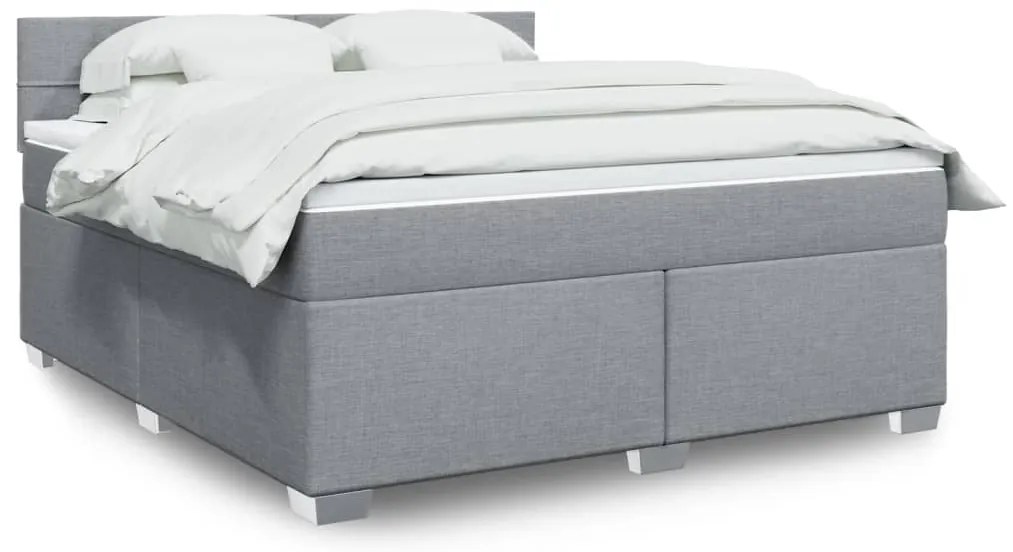 vidaXL Pat continental, gri deschis, 180x200 cm, material textil