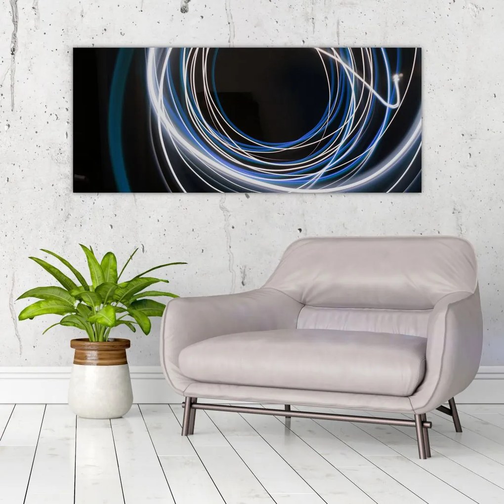 Tabloul cu linii albastre (120x50 cm)