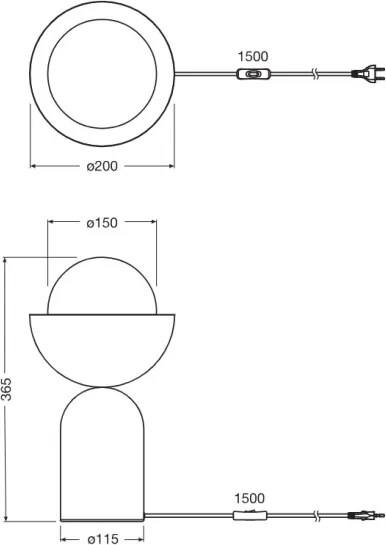 Osram - Lampă de masă DECOR BOWL 1xE14/25W/230V verde/galben