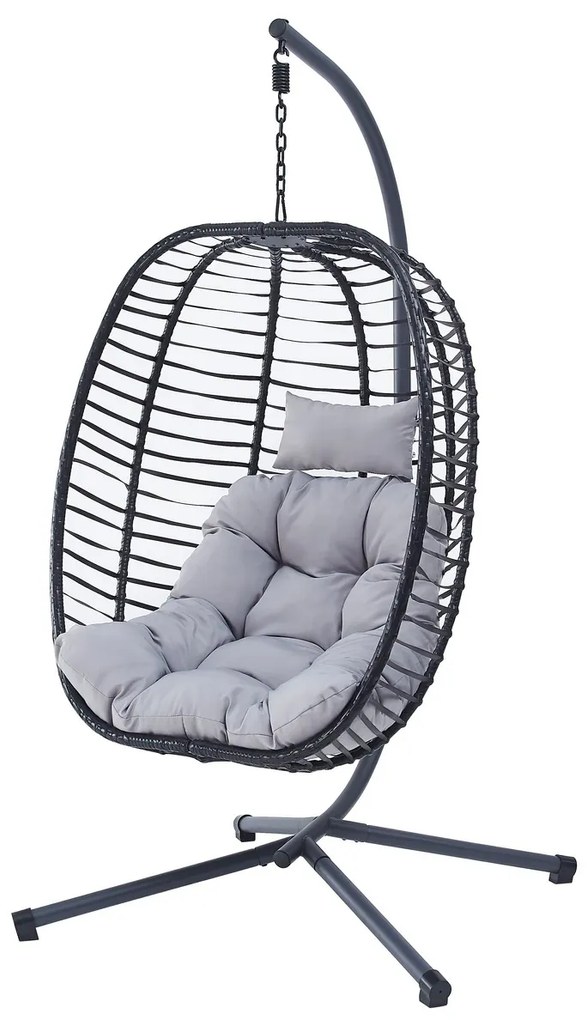 Autronic Fotoliu suspendat, metal, polyrattan,gri, A Z-V1289 GREY