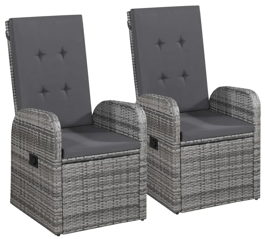 3067716 vidaXL Set mobilier de grădină, 3 piese, gri