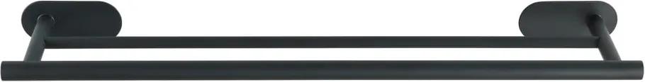 Suport dublu de perete pentru prosoape din oțel inoxidabil Wenko Orea Rail Duo Turbo-Loc®, negru mat