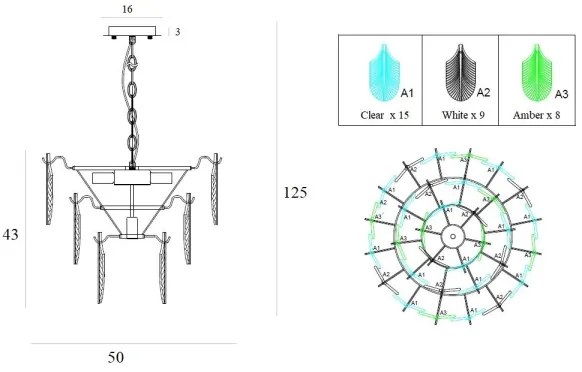 Lustră pe lanț MAXLIGHT P0417 ARWENA 7xE14/40W/230V d. 50 cm auriu
