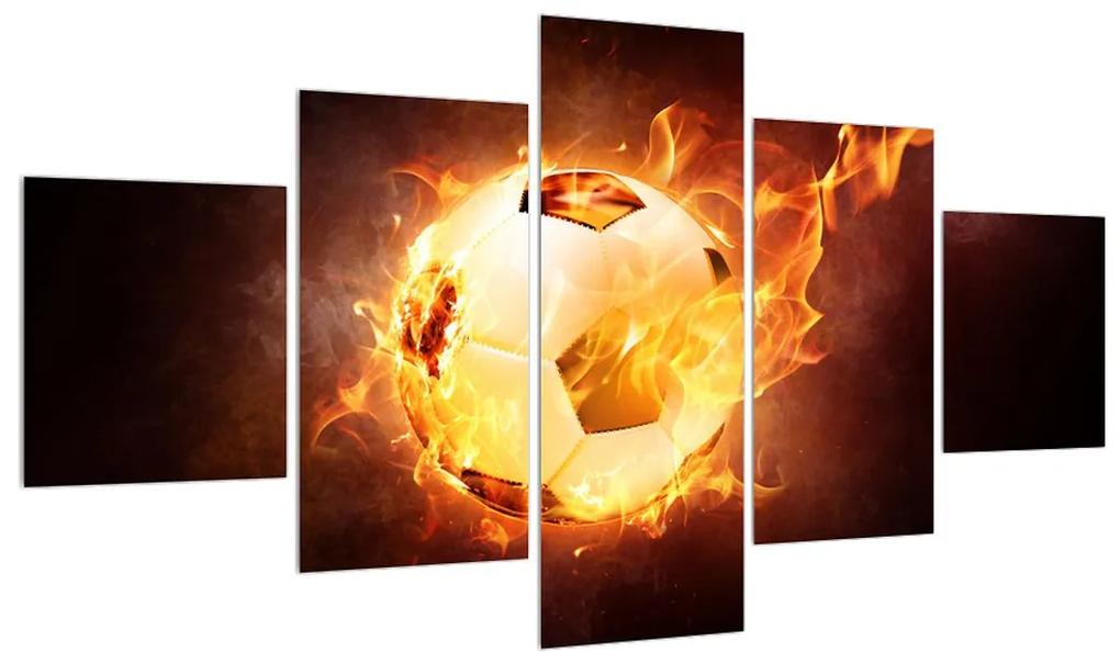 Tablou cumingea de fotbal în foc (125x70 cm), în 40 de alte dimensiuni noi
