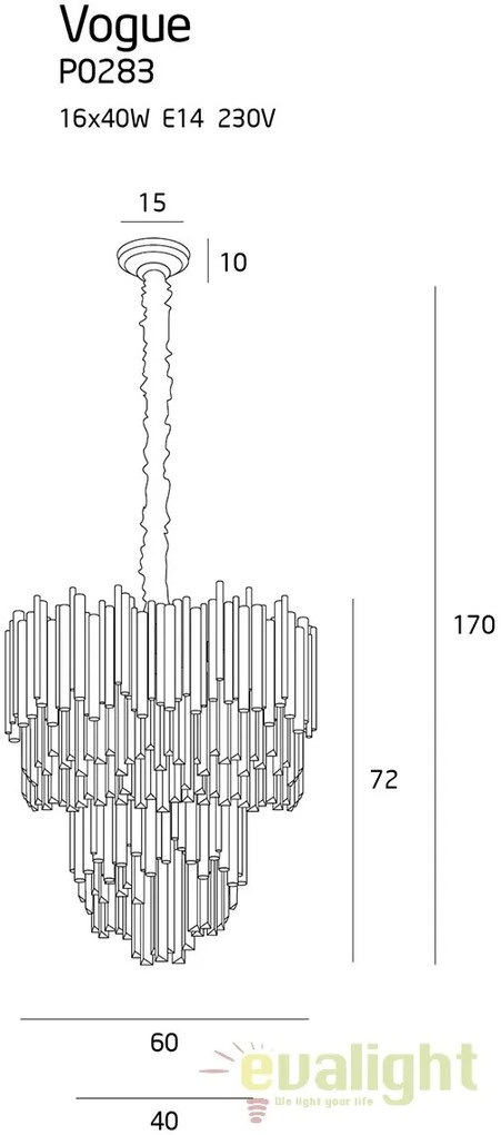 Candelabru elegant / Lustra moderna design lux Vogue 16L P0283 MX