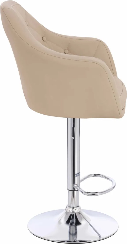 HR831W Scaun Crem Piele Ecologica Premium Soft cu Bază Cromata