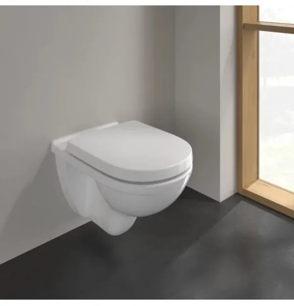 Set vas WC suspendat, Villeroy&amp;Boch O.novo, cu capac inchidere lenta, 36x56cm, Alb Alpin, 5660H101