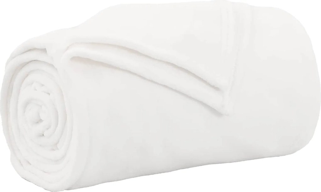 vidaXL Pătura de aruncat Alb 130 x 150 cm Molton