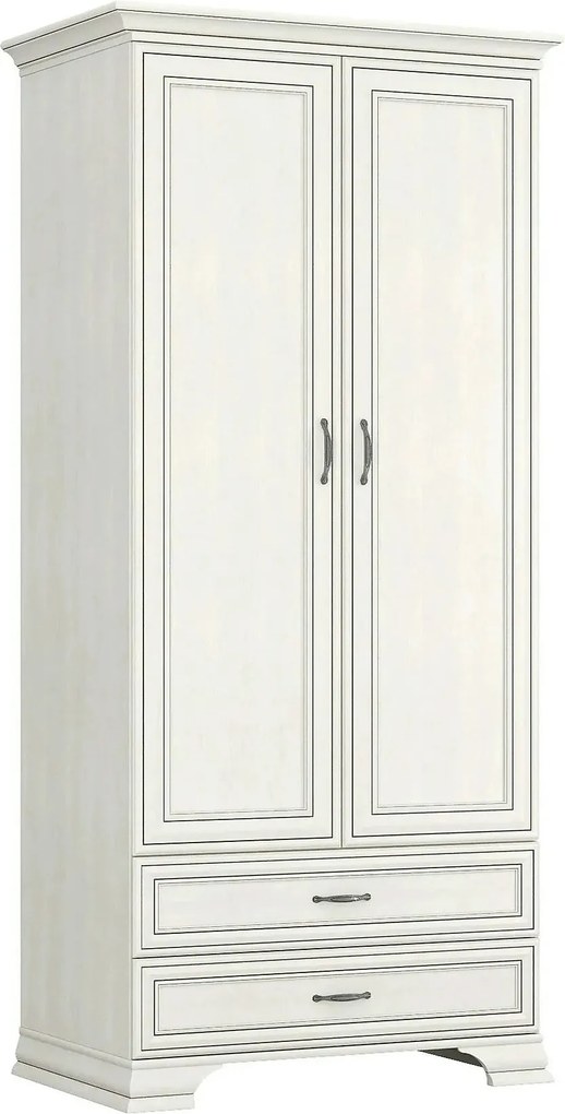 Dulap TIFFANY II, grej, PAL laminat, cu 2 usi si 2 sertare, 99x62x212