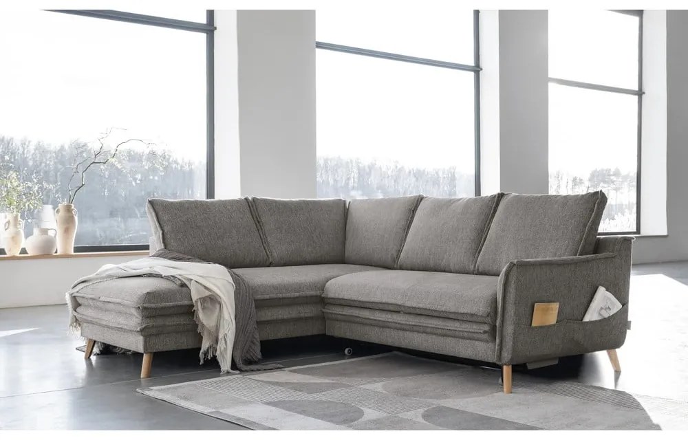 Colțar gri extensibil (cu colț pe partea stângă ) Charming Charlie – Miuform