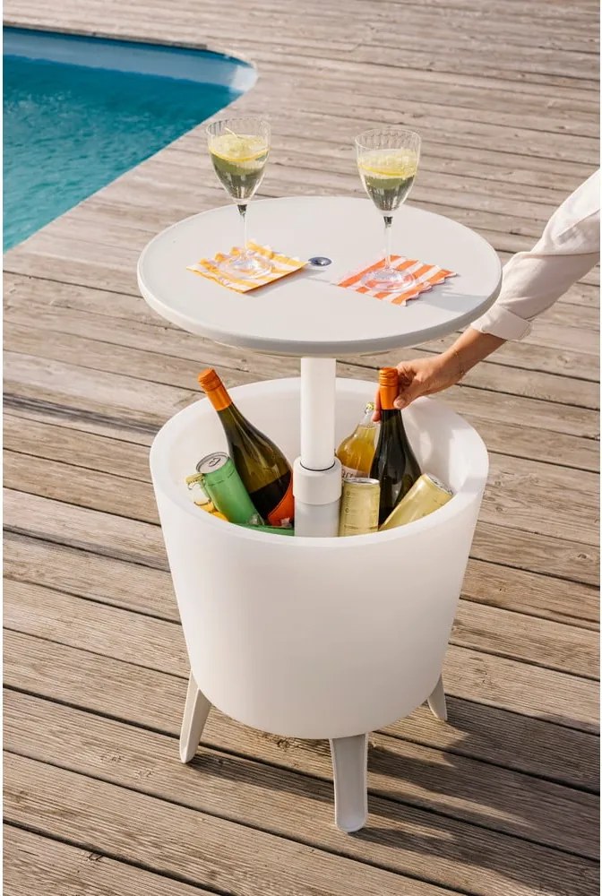 Masă de grădină cu frapieră rotundă 49.5x49.5 cm Illuminated cool – Keter