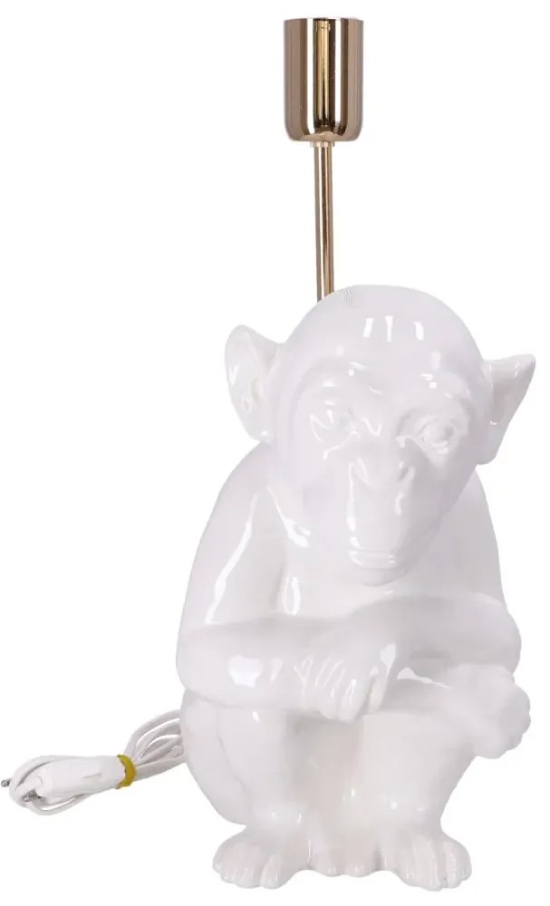 Lampa ceramica Maimuta Alba h 35 cm