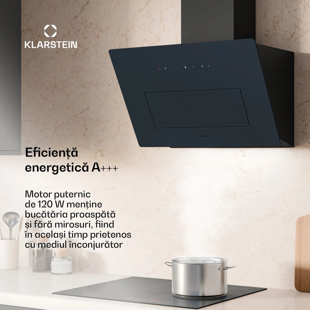 Klarstein Hotă SleekAir, A+++, 717m³/h, Touch, LED, 60cm