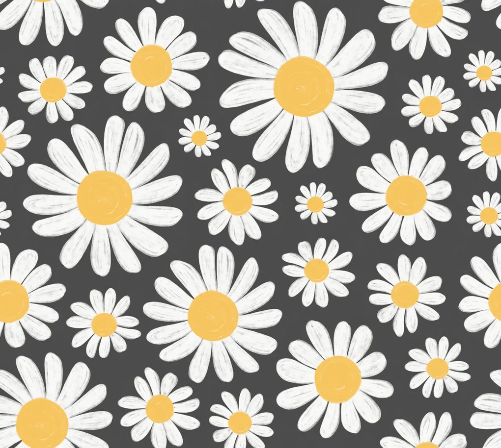 Tapet Dashing Daisies, Midnight, Rebel Walls