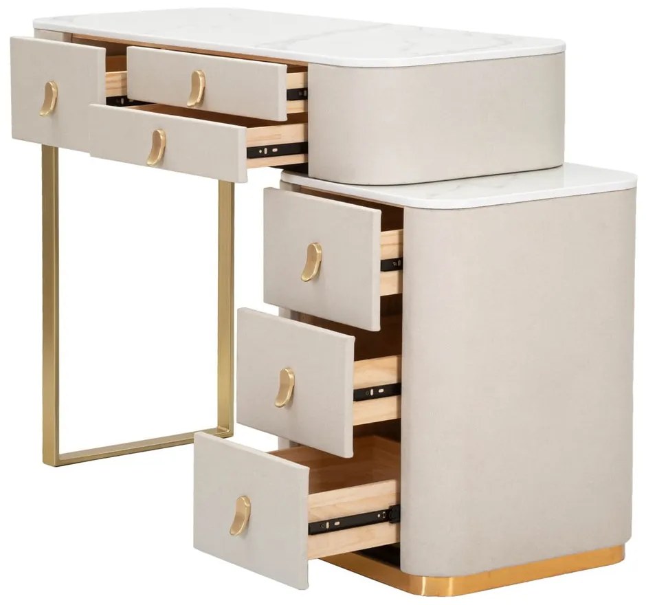 Masă consolă bej-auriu 40x120 cm Beauty – Mauro Ferretti