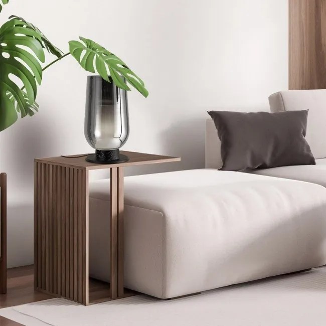 Veioza, Lampa de masa design modern Nora negru/ marmura neagra