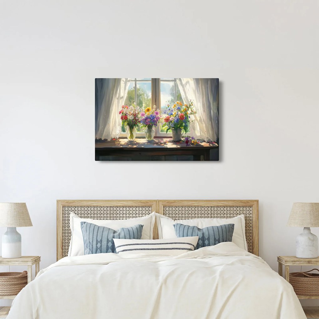 Tablou - Buchet la fereastră (90x60 cm)